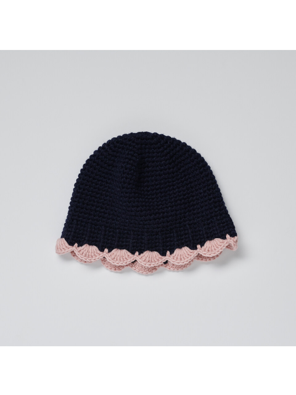 [SALE 60%] Flower bell hat (navy and pink)